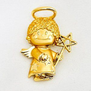 Danecraft Gold Tone Angel Brooch